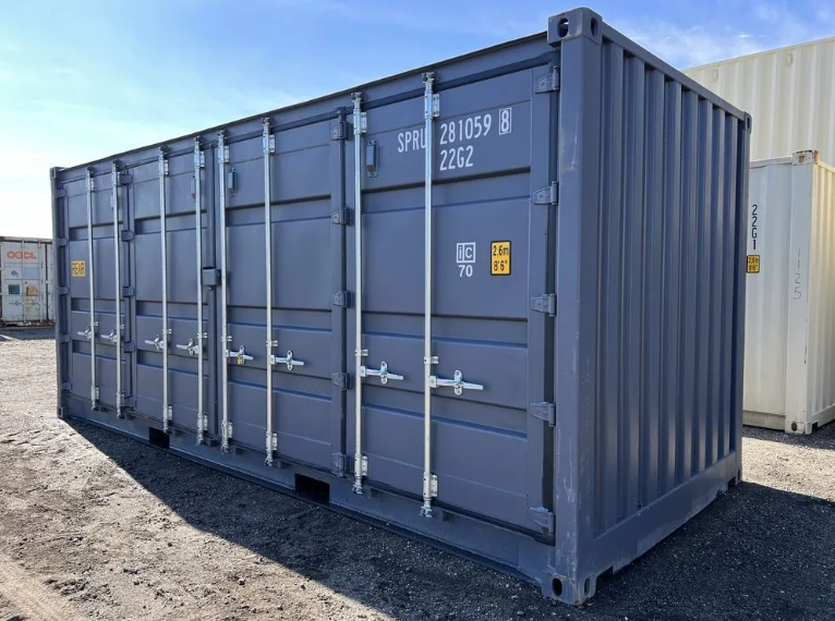 20′ storage container one trip open side